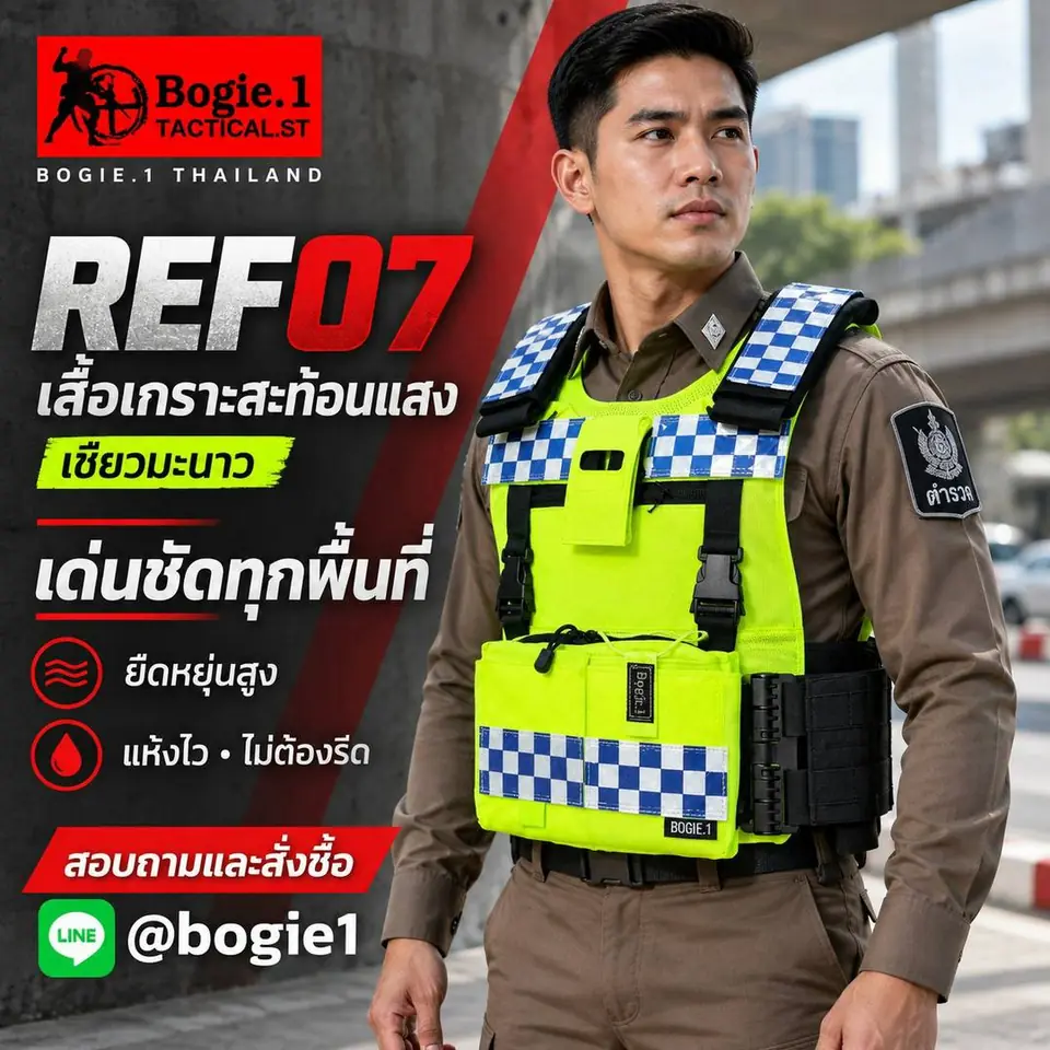 เจ้าหน้าที่สวมเสื้อสะท้อนแสง REF07